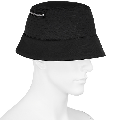 BUCKET HAT WITH ZIP BLACK