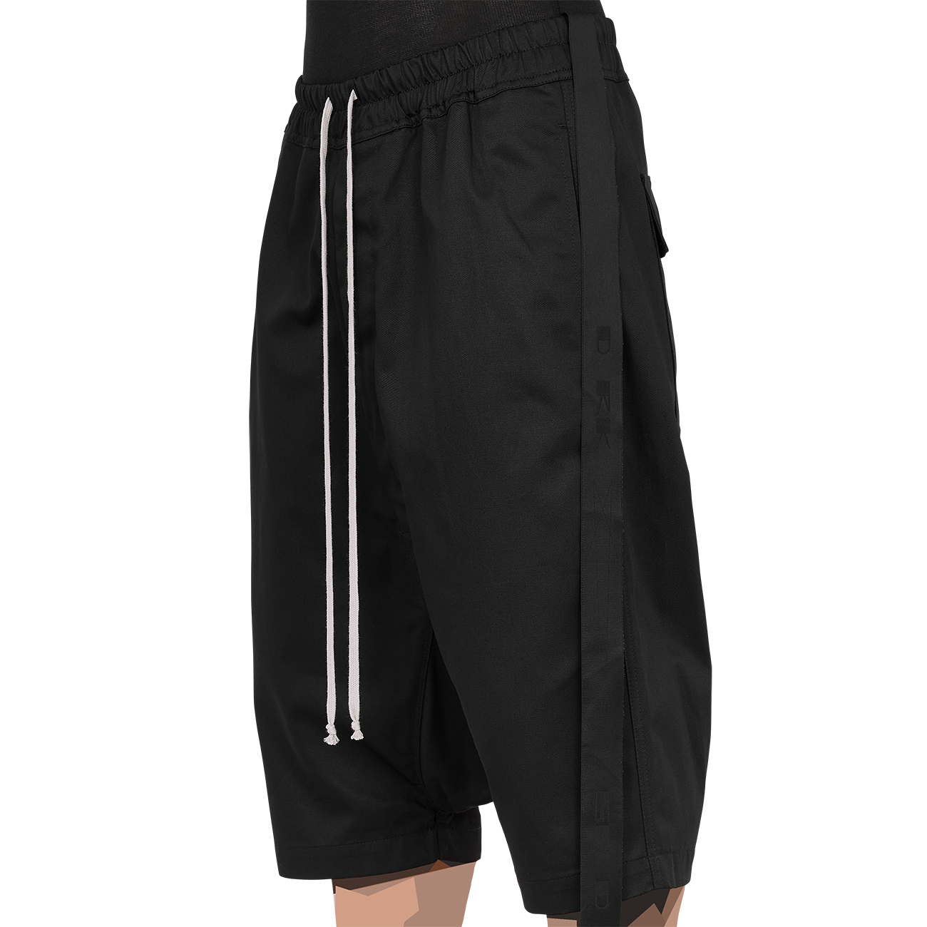 DRAWSTRINGS PODS SHORTS BLACK - RICK OWENS DRKSHDW (リック