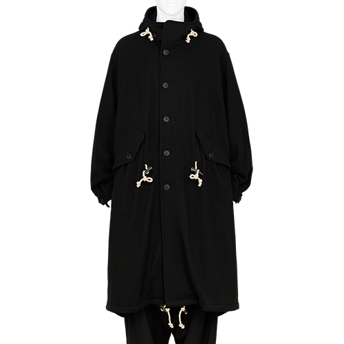 MODS COAT WITH TOGGLE BLACK