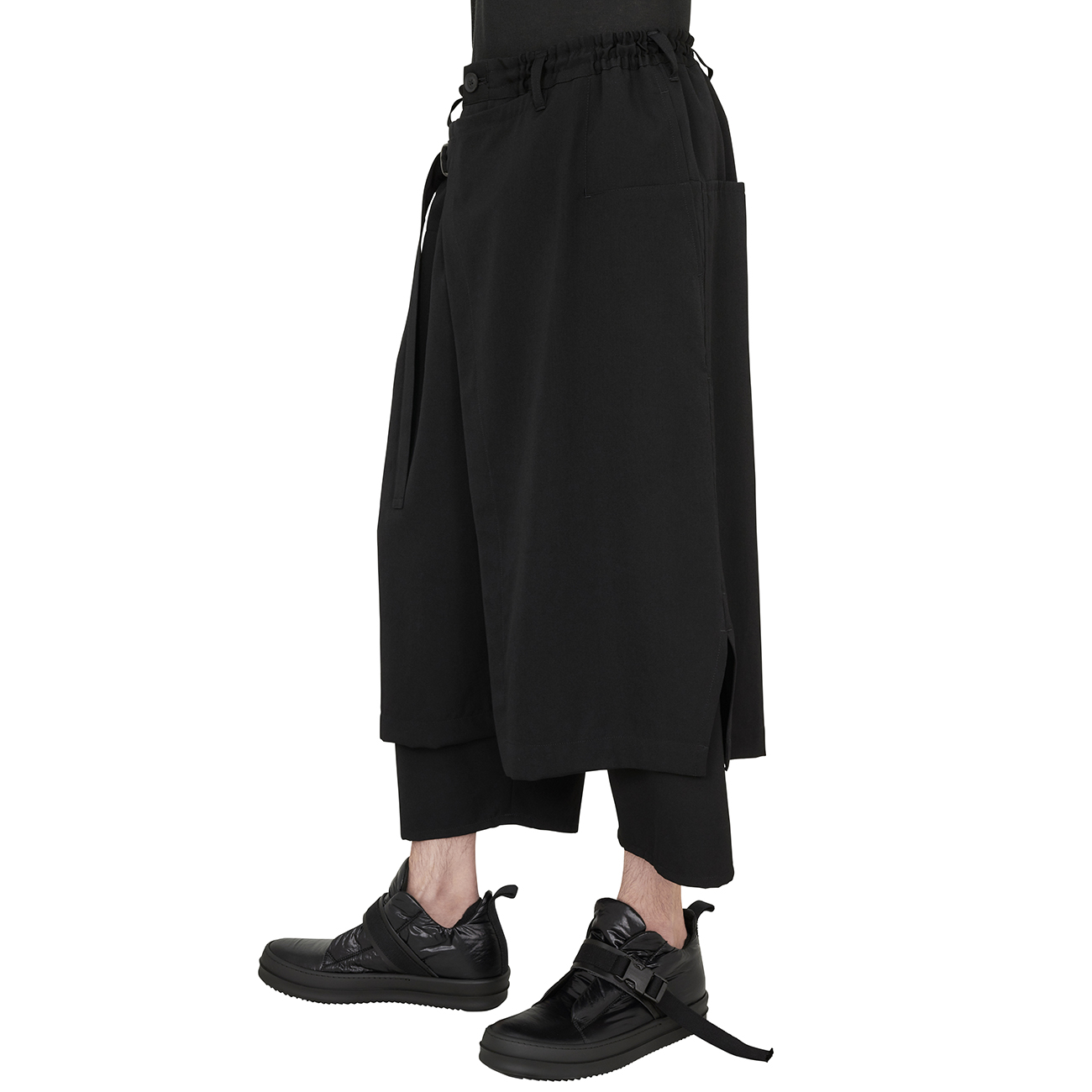 20AW WOOL WRAP PANTS BLACK - Yohji Yamamoto POUR HOMME (ヨウジ