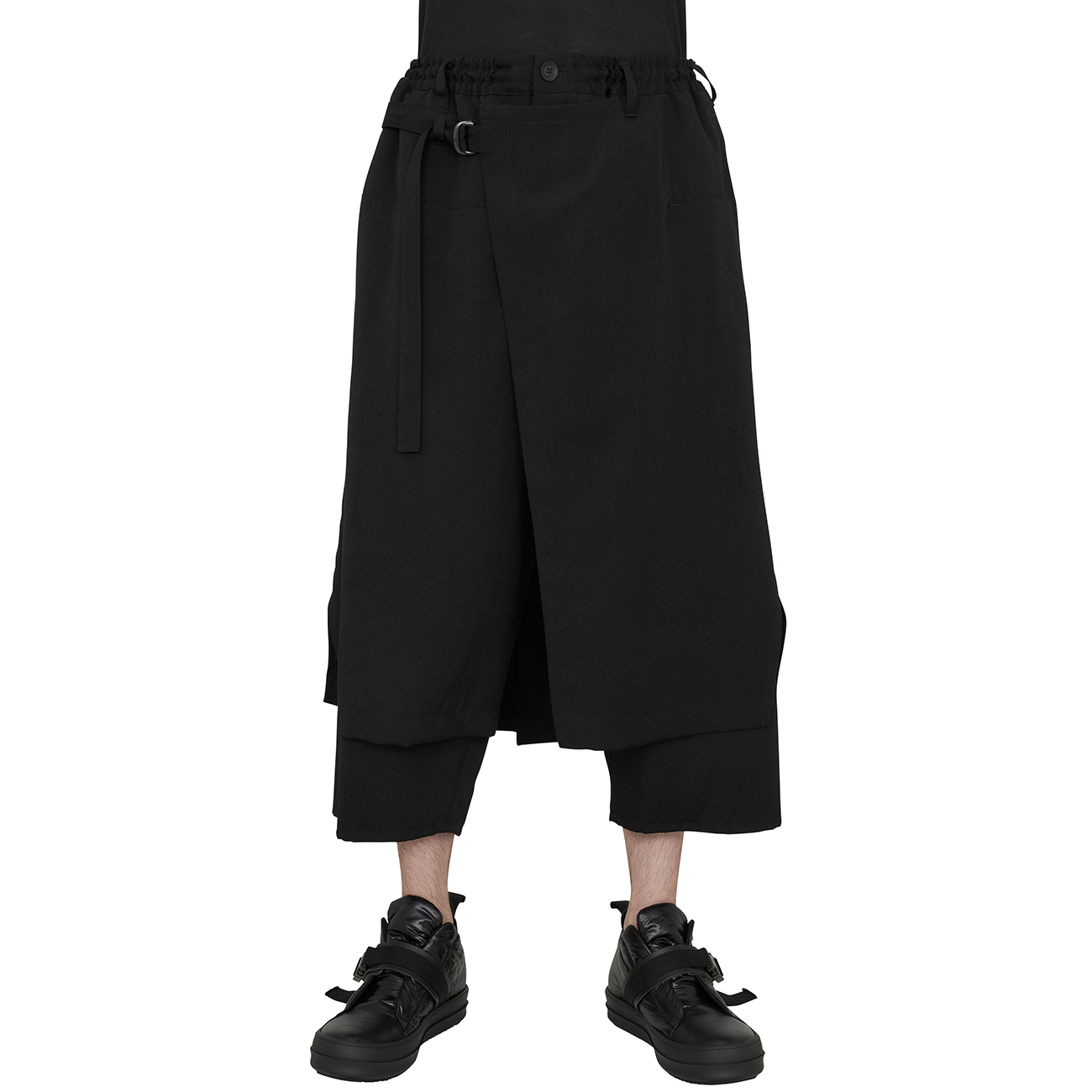 20AW WOOL WRAP PANTS BLACK - Yohji Yamamoto POUR HOMME (ヨウジ ...