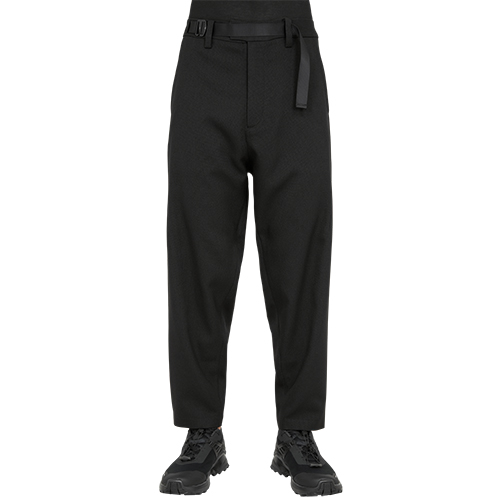 DARTED PANT WITH BELT BLACK
