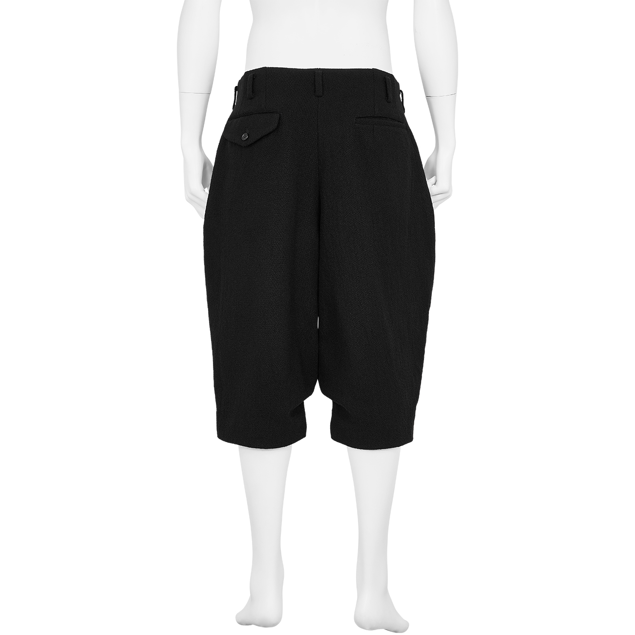 POLYESTER FOLD SHORTS BLACK - COMME des GARCONS HOMME PLUS (コム