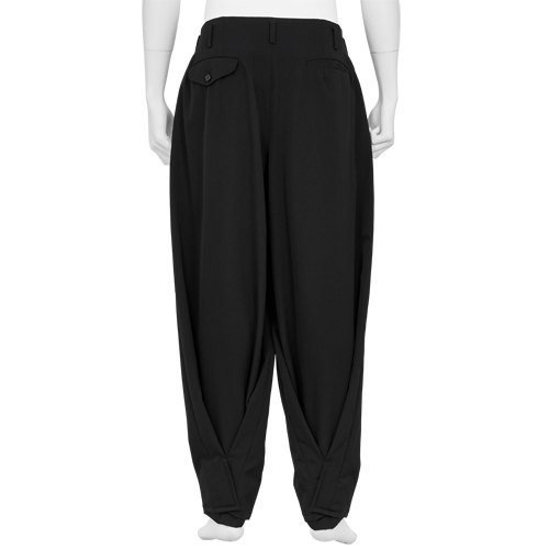 WOOL FOLD PANTS BLACK