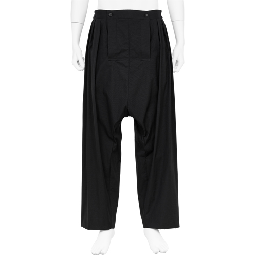 NYLON SARROUEL PANTS BLACK