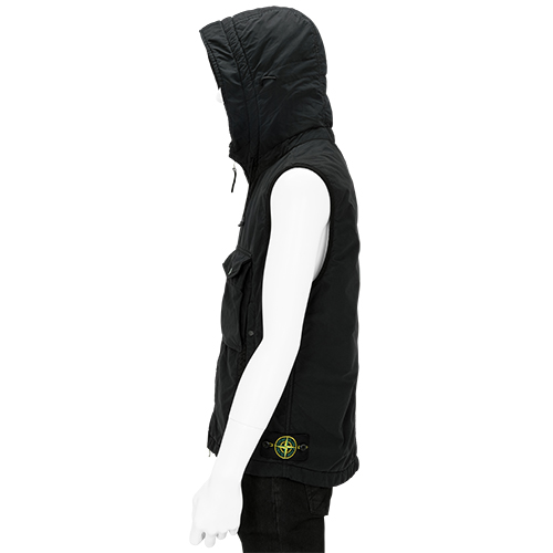 21AW VEST with HOOD BLACK