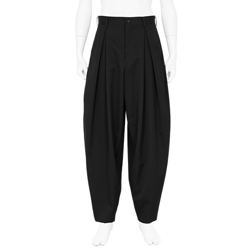 PLEATS WIDE PANTS BLACK