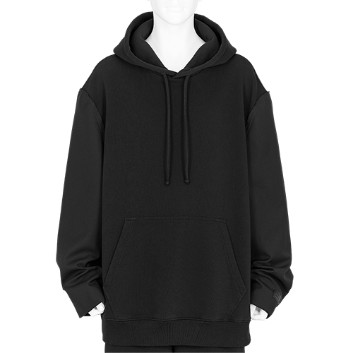 TAILORED SLEEVE HOODIE BLACK