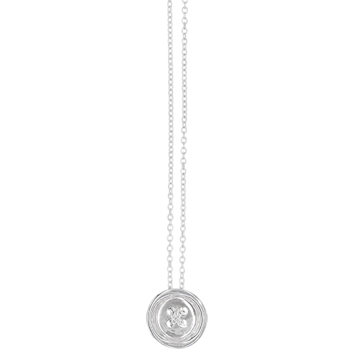 BUTTON NECKLACE SILVER