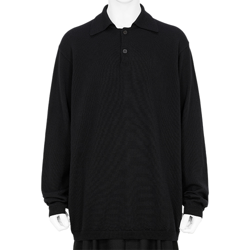 KNIT POLO BLACK