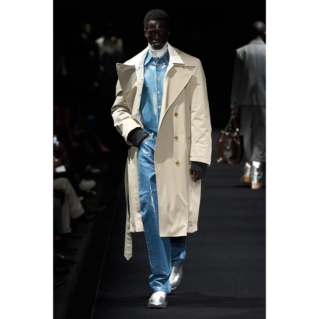 国内定価43万円Maison margiela wax-coated trench coat