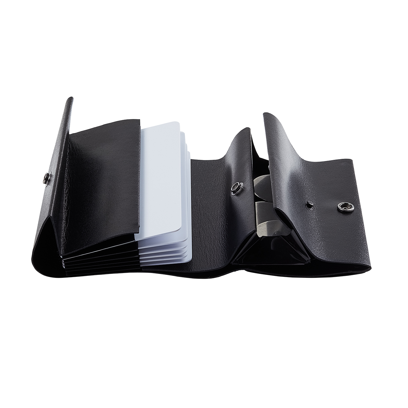 SMALL ARTICULAR WALLET WITH COIN BLACK