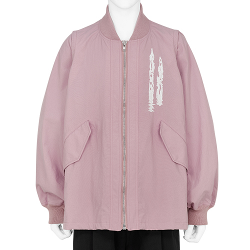 SOFU TESHIGAHARA DETACHABLE SLEEVE BOMBER JACKET PINK