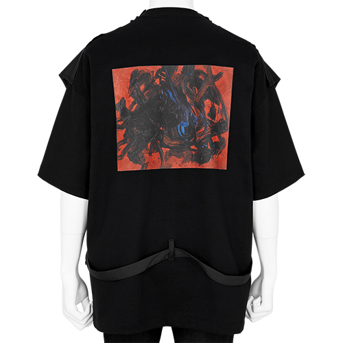 KAZUO SHIRAGA LAYER V NECK T-SHIRT BLACK