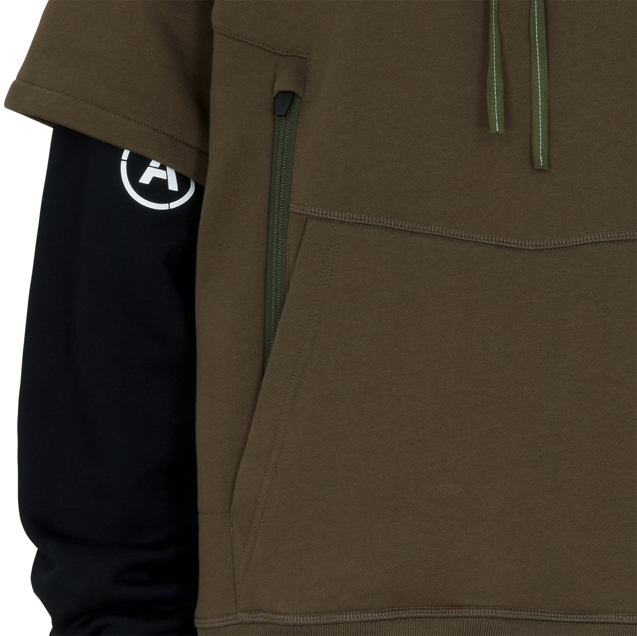 S34-PR ORGANIC COTTON HOODED SWEATSHIRT RAF GREEN×BLACK - ACRONYM